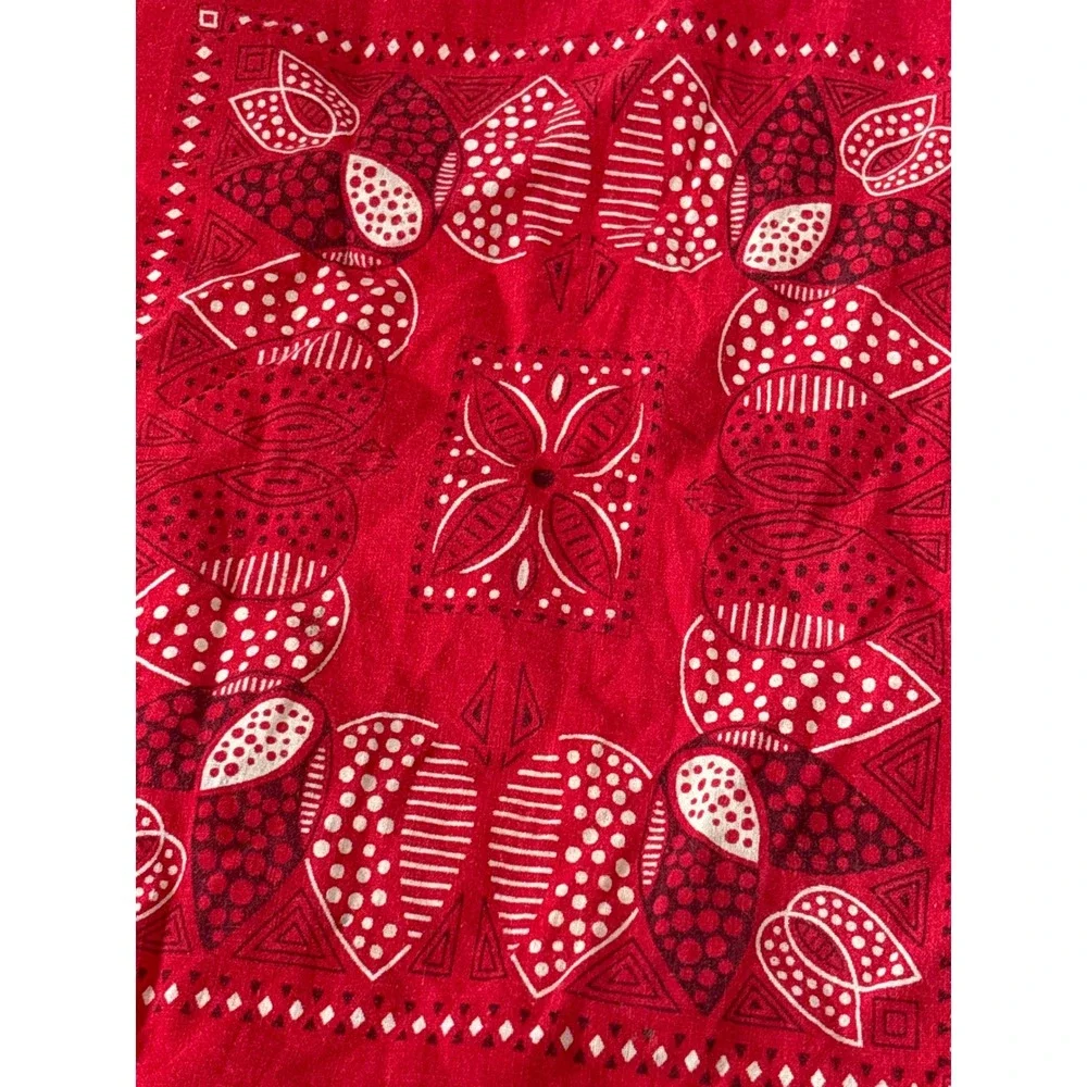 Vintage Elephant Brand Red Fast Color Cotton Bandana Made in USA Biker Kerchief